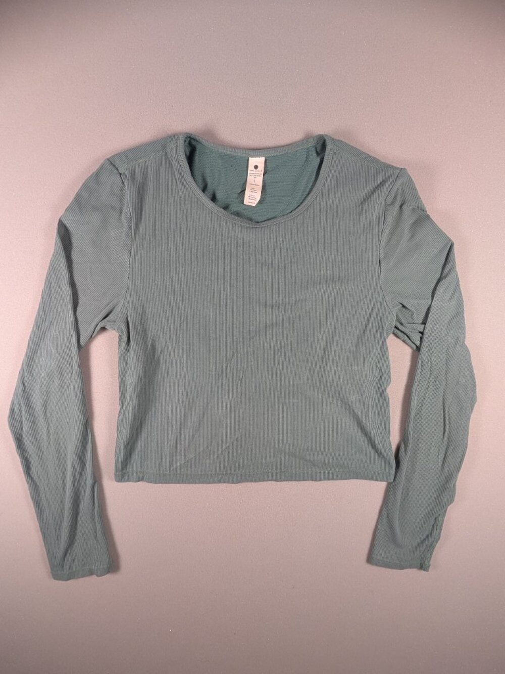 Women's LS Yogalicious Heavenly Rib Tara Crop Green Size L